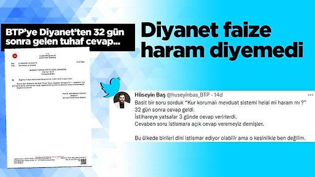 Diyanet faize haram diyemedi.