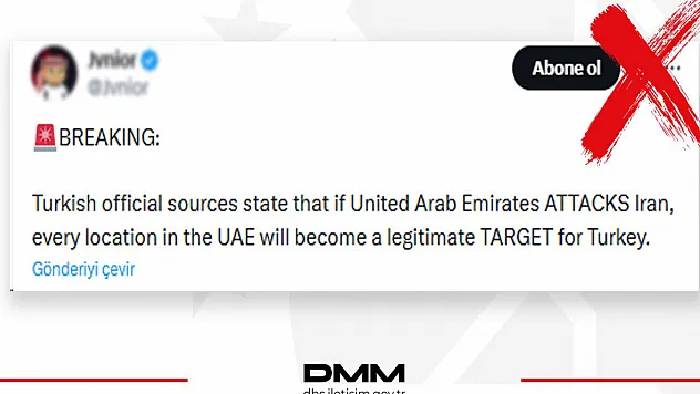 DMM: Türkiye'nin BAE'ye saldırı iddiaları doğru değil