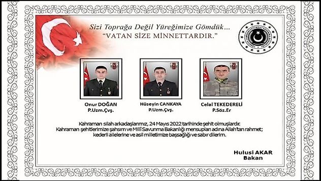 Dört Kahraman askerimiz şehit oldu