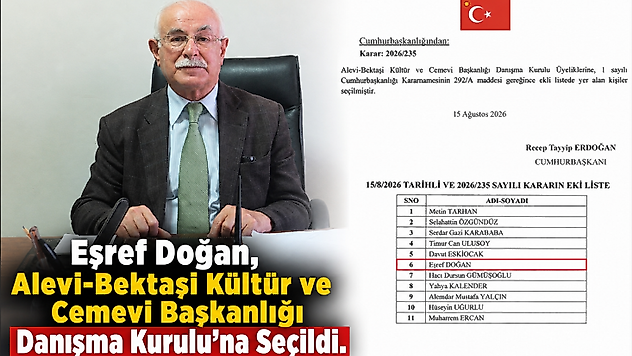 Eşref Doğan'a Önemli Görev: Danışma Kurulu Üyeliğine Getirildi