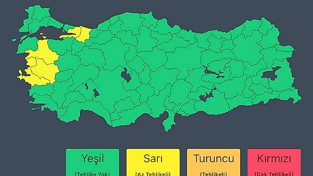 İçişleri Bakanlığından bazı iller için 'sarı' kodlu meteorolojik uyarı