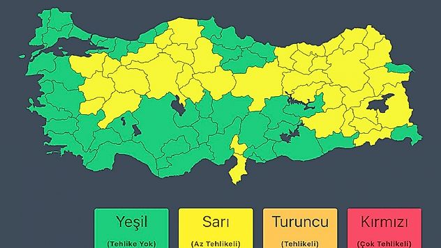 İçişleri Bakanlığından 'sarı' kodlu kuvvetli yağış uyarısı
