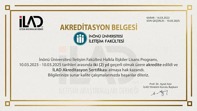 İnönü Üniversitesinin Akreditasyon Başarıları Devam Ediyor