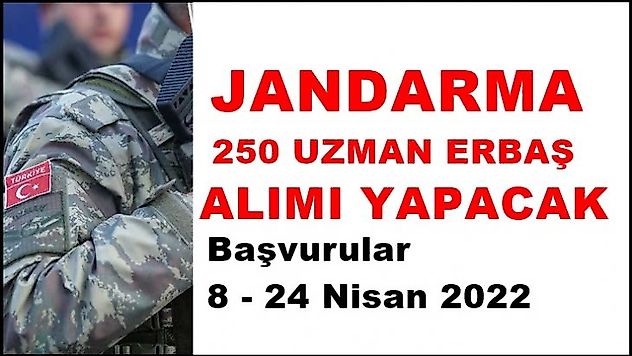 Jandarma 250 Uzman Erbaş Alacak