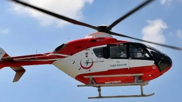 Kalp krizi geçiren hasta helikopter ambulans ile sevk edildi