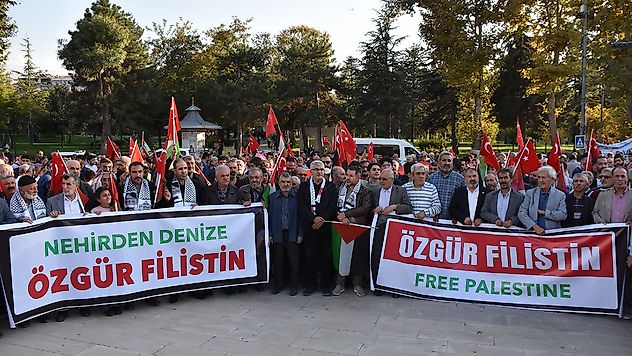 Malatya'da 7 Ekim Aksa Tufanı Yıl Dönümünde Filistin'e Destek Yürüyüşü
