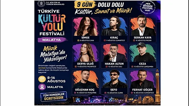 Malatya'da 9 Günlük Müzik Şöleni Başlıyor: İşte Konser Takvimi