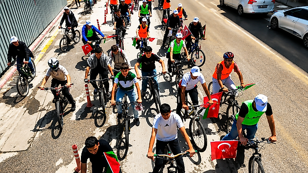 Malatya'da Gazze İçin Pedal Çevirdiler