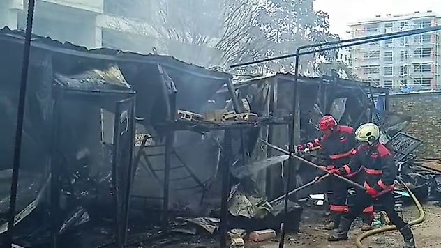 Malatya'da işçilerin kaldığı konteynerlerde yangın