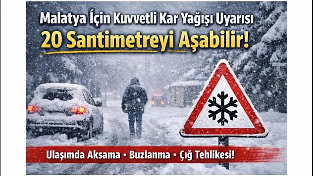 Malatya'da Kuvvetli Kar Alarmı: Yüksek Kesimlerde 20 Santimetreyi Aşacak