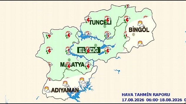 Malatya'da Sağanak ve Gök Gürültülü Yağış Bekleniyor