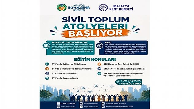 Malatya'da Sivil Toplum İçin Yeni Dönem: 7 Tematik Başlıkta Atölye