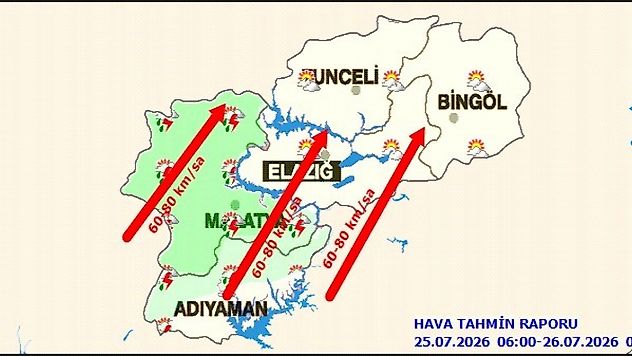 Malatya İçin Sarı Alarm: Kuvvetli Sağanak ve Fırtına Bekleniyor