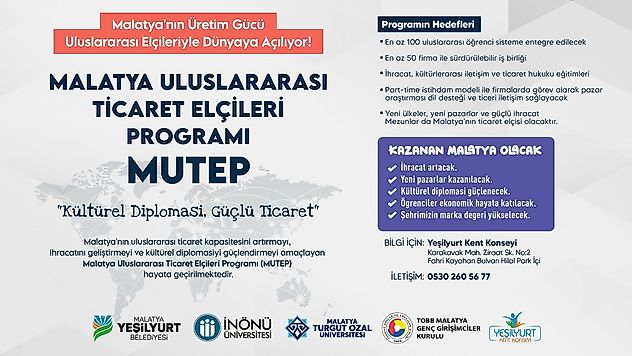 Malatya İhracatta Yeni Döneme Giriyor: 100 Uluslararası Öğrenci Ticaret Elçisi Olacak