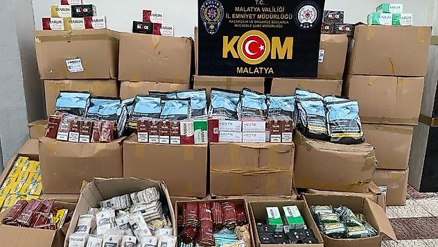 Malatya Polisi Gümrük Kaçağı Ürün ele geçirdi