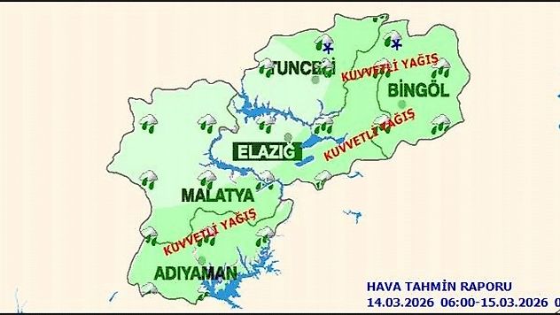 Malatya ve Çevresinde Sağanak Alarmı: Yüksek Kesimlerde Karla Karışık Yağmur