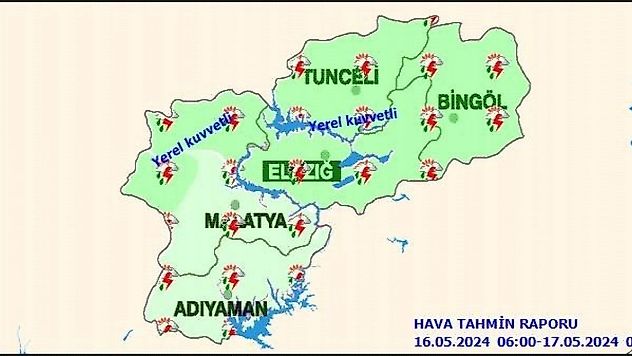 Meteoroloji Uyardı: Malatya'nın kuzey kesimleri yer yer kuvvetli yağış