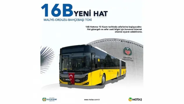 MOTAŞ'tan Yeni Hat: 16B Orduzu Bahçebaşı–Merkez Seferleri Başlıyor