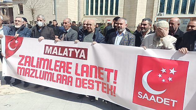Saadet Partisi Malatya Teşkilatı'ndan Gazze ve Kudüs İçin Basın Açıklaması