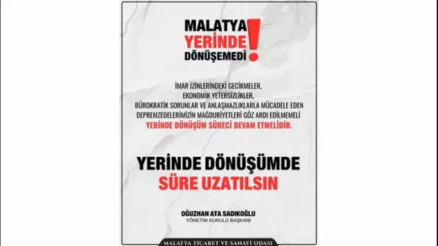 Sadıkoğlu: 'Bu şehir 16 ay imar bekledi, yerinde dönüşüm süresi uzatılmalıdır'