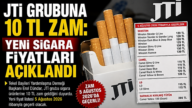Sigaraya Yeni Zam: JTİ Grubunda Fiyatlar 130 TL'ye Çıktı