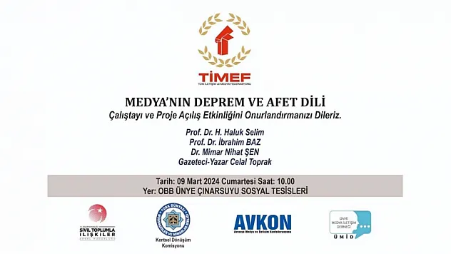 TİMEF'ten Ünye'de 'Medya'nın Deprem ve Afet Dili' çalıştayı