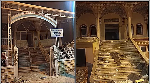 Topraksu Camii yıkılıyor