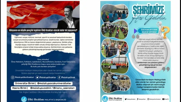Ülkü Ocakları Malatya İl Başkanlığı'ndan Üniversiteli Gençlere Çağrı 'Şehrimize Hoş Geldiniz'