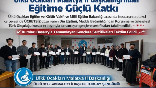 Ülkü Ocakları Malatya İl Başkanlığı'ndan Eğitime Güçlü Katkı