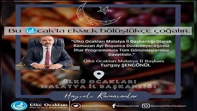 Ülkü Ocaklarından 'Bu Ocakta Ekmek Bölüştükçe Çoğalır' Adlı İftar Programı