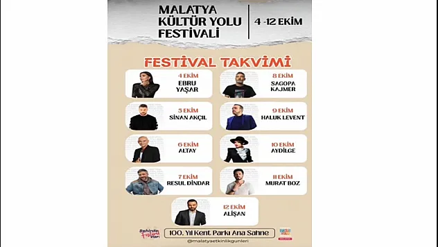 Ünlü Sanatçılar Malatya'da Sahne Alacak: Ebru Yaşar'dan Murat Boz'a Uzanan Festival Takvimi