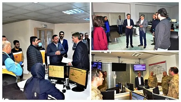 Vali Aydın Baruş, 112, 155, 156 Komuta Kontrol Merkezlerinde incelemelerde bulunarak yetkililerden bilgi aldı.