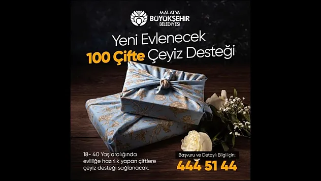 Yeni Evlenecek 100 Çifte Çeyiz Desteği