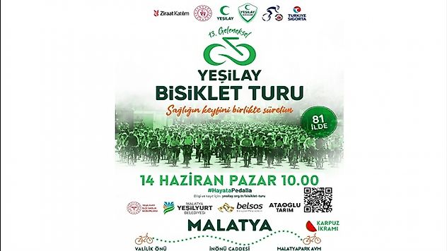 Yeşilay Bisiklet Turu 14 Haziran'da Malatyalıları Buluşturacak