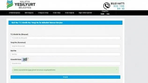 Yeşilyurt Belediyesi Online Hizmetlerle Vatandaşların Yanında