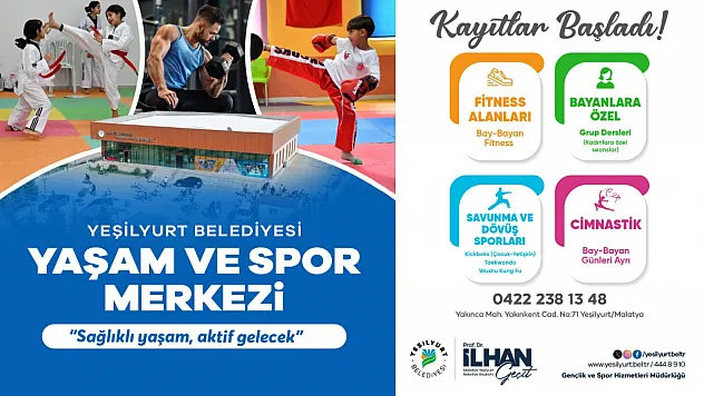 Yeşilyurt Belediyesi Yaşam Ve Spor Merkezi'nde Kayıtlar Başladı