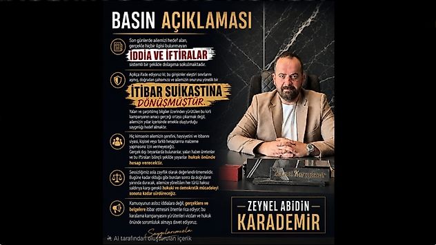 Zeynel Abidin Karademir: Ailemizi Hedef Alan İftiralara Sessiz Kalmayacağız