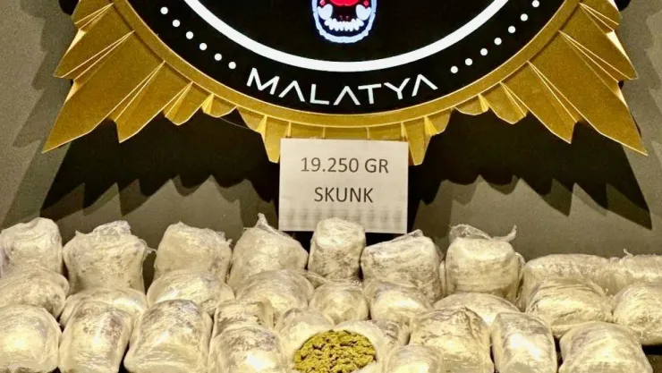 19 kg 250 gr SKUNK Maddesi ele geçirildi