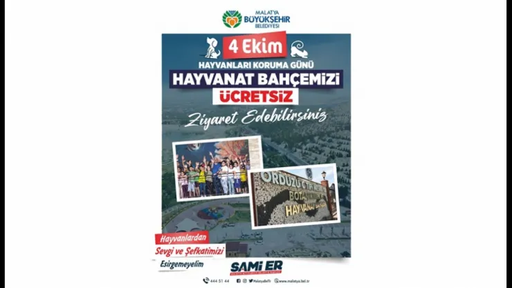 4 Ekim'de Hayvan Sevgisi Malatya'da Büyüyecek: Hayvanat Bahçesi Ücretsiz