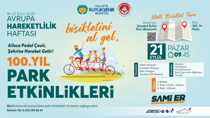 Aileler 100. Yıl Parkı'nda Spor ve Eğlenceyle Buluşacak