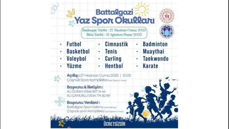 Battalgazi'de Yaz Spor Okulları Başlıyor