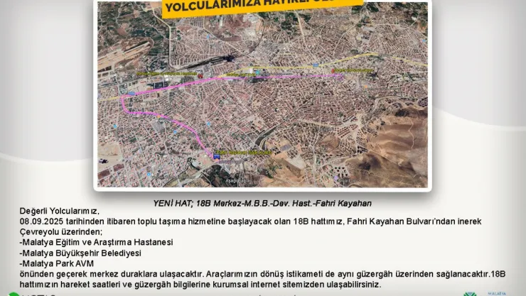 Fahri Kayahan–Merkez Arası Yeni Toplu Taşıma Hattı 18B Yolda