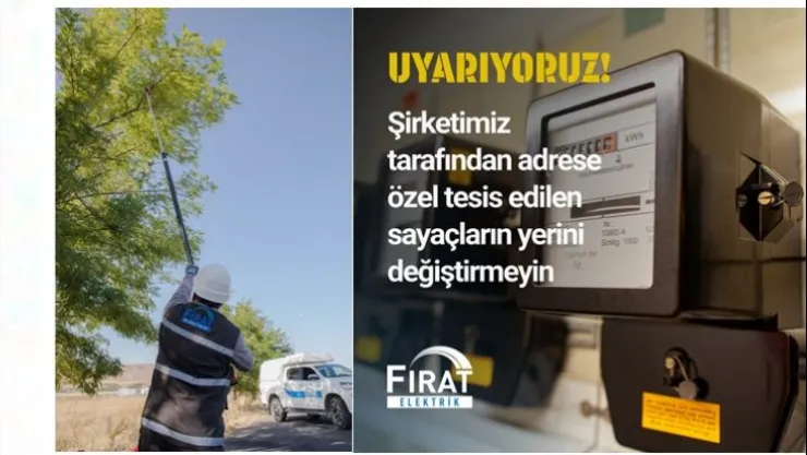 Fırat Edaş Uyarıyor: 'Elektrik Hattına Müdahale Etmeyin'