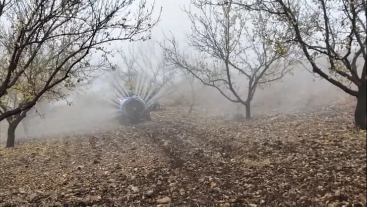 Gözene'de Kayısı Bahçelerinde Kış İlaçlama Mesaisi