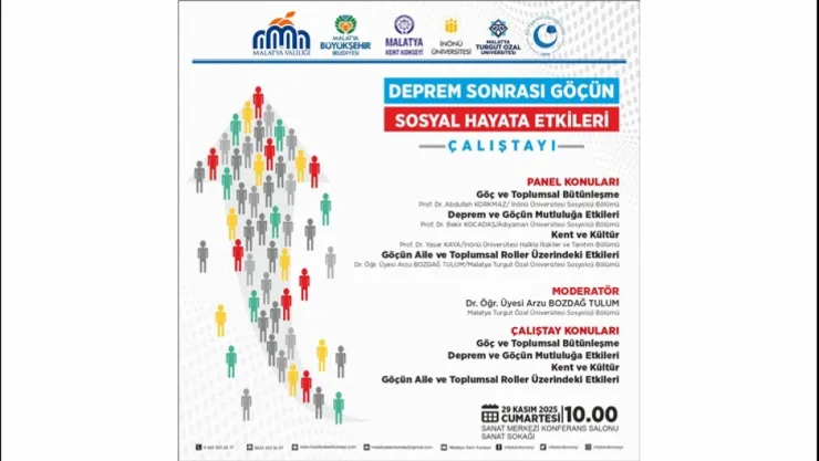 Malatya'da 'Deprem ve Göç' Çalıştayının Yedincisi 29 Kasım'da Düzenleniyor