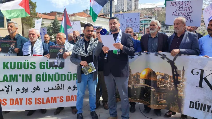 Malatya'da Filistin protestosu: 'Kudüs ve Mescid-i Aksa ümmetin iman ve izzet davasıdır'