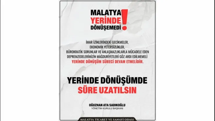 Sadıkoğlu: 'Bu şehir 16 ay imar bekledi, yerinde dönüşüm süresi uzatılmalıdır'