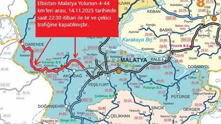 Sivas–Malatya Karayolu Ağır Taşıtlara Kapatılmıştı: Yol Trafiğe Açıldı