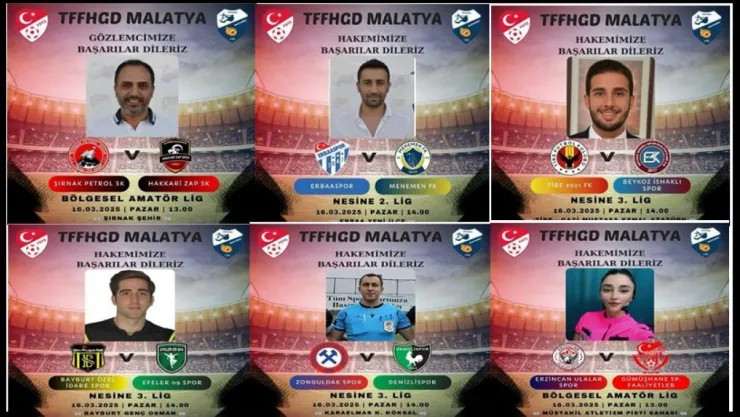 TFF Ve MHK'dan Malatyalı Gözlemci Ve Hakemlere Görev..