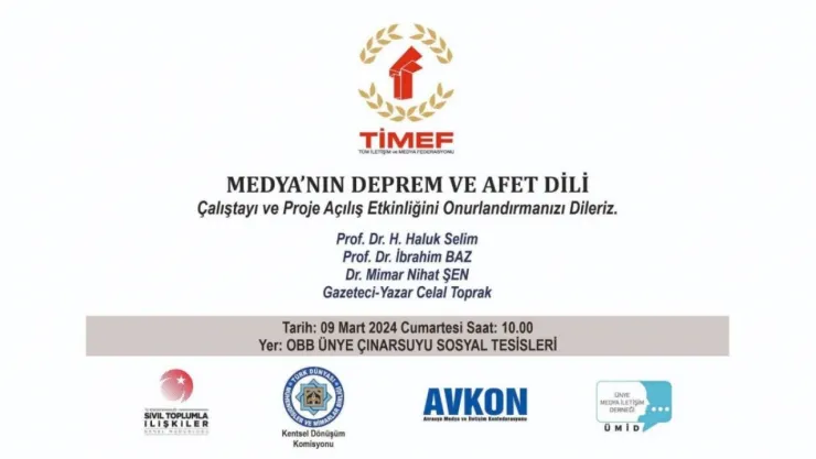 TİMEF'ten Ünye'de 'Medya'nın Deprem ve Afet Dili' çalıştayı